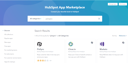 Search results on Marketplace - HubSpot Magento Integration